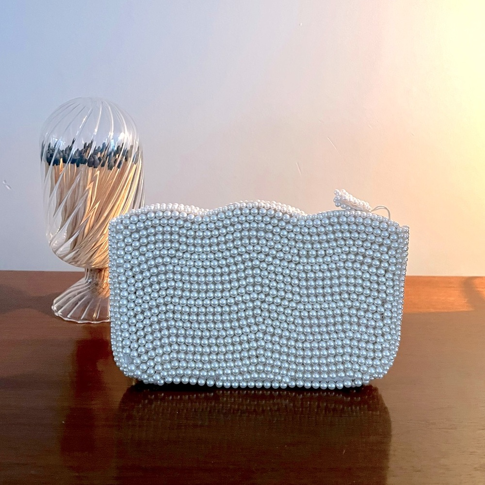 Vintage Pearl Beaded Clutch